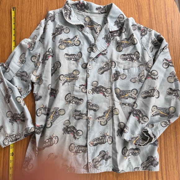 Tops - Vintage Motorcycle Print Shirt-Jacket | Button Down | Fits
